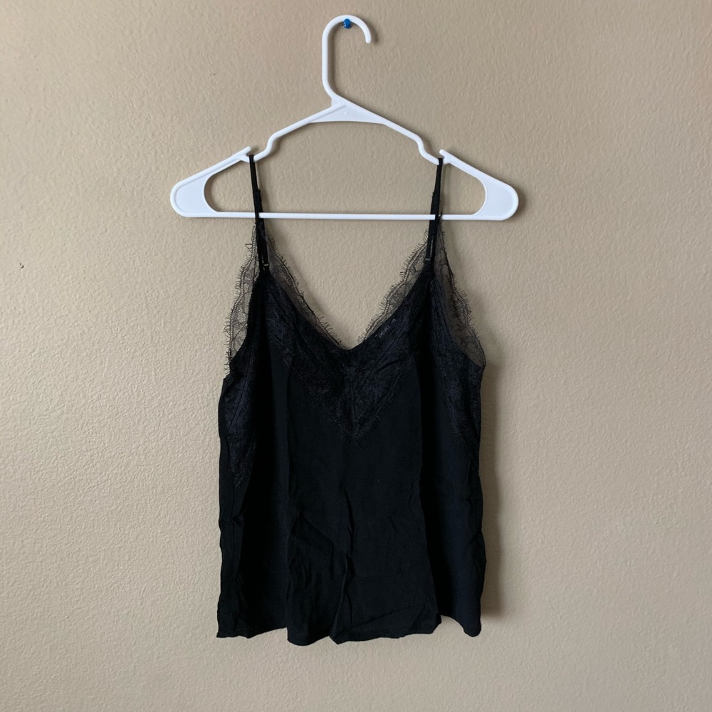 Oysho Black Lacey Tank Sz S